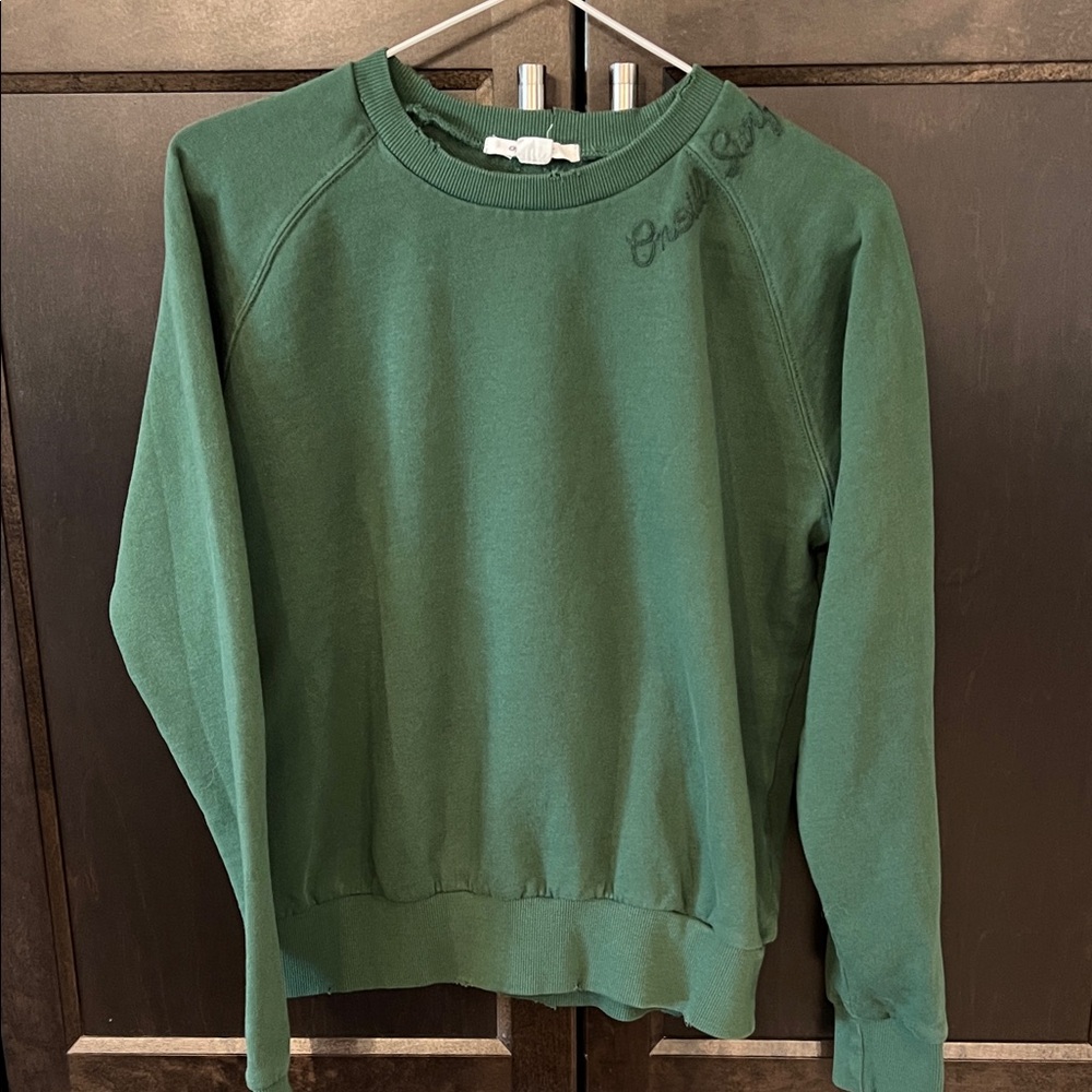 Green Women's Sweater O’Neill. Worn look. EUC. Ladies size XS.